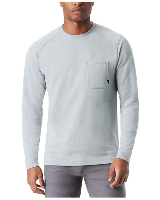 BASS OUTDOOR Gray Shirt Quarry Stretch Long Sleeve Ribbed Crew Neck Fts61 for men