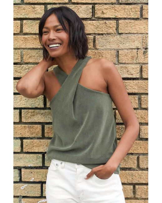 Outerknown Green Rewind Cross Tank Top