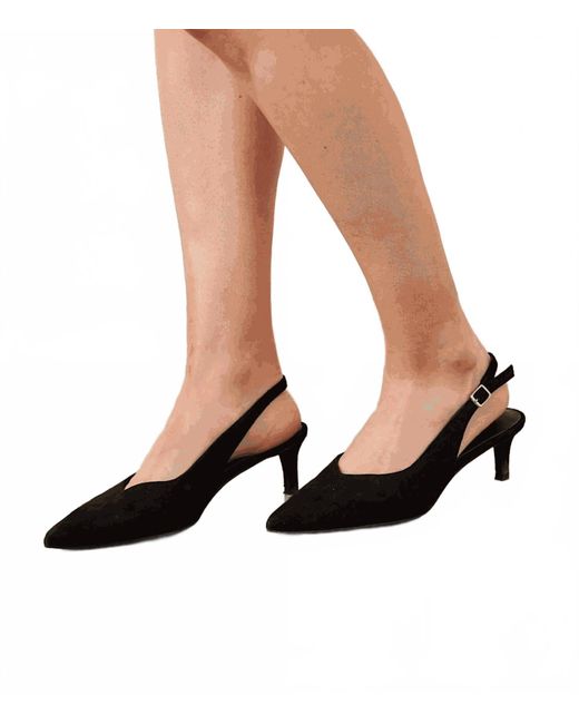 Seychelles Black Slingback Stacked High Heels