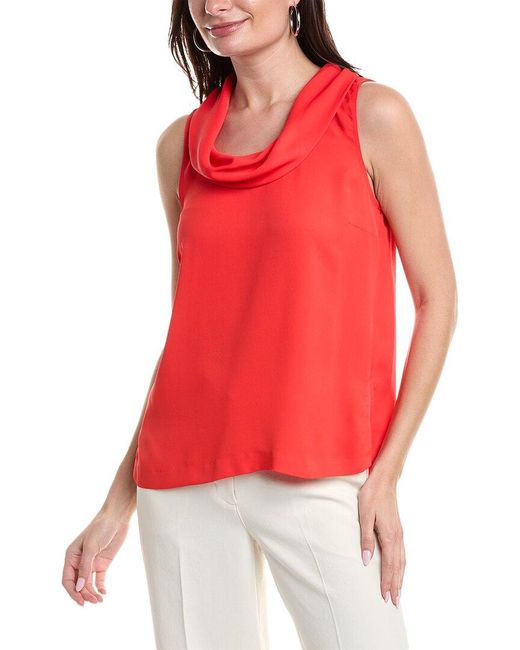 Vince Camuto Red Cowl Neck Blouse