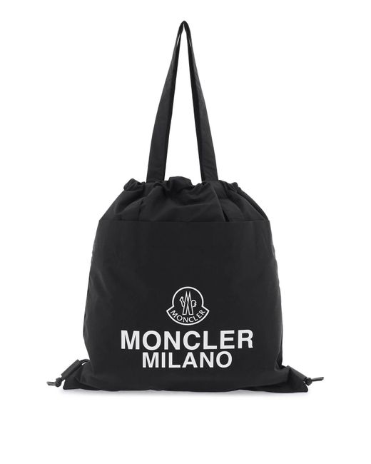 Moncler Black Basic Drawstring Aq Tote Bag With