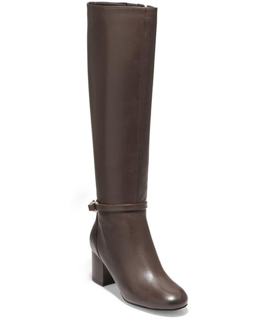 Cole Haan Brown Dana Leather Tall Knee-high Boots