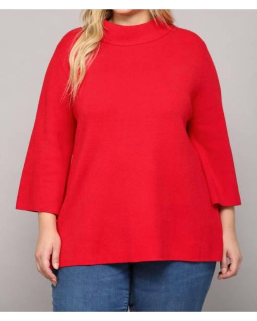 Fate Red Clarisa Mock Sweater