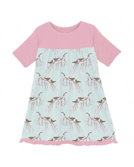 KICKEE Multicolor Baby Girl's Classic Short Sleeve Swing Dress Fresh