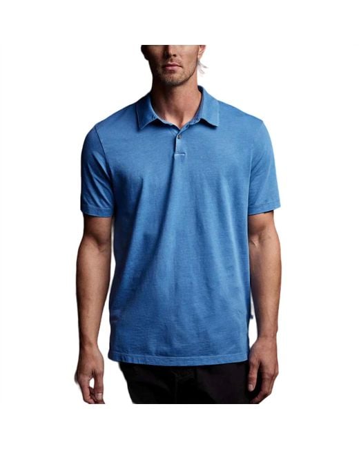 James Perse Blue Sueded Jersey Polo Shirt for men