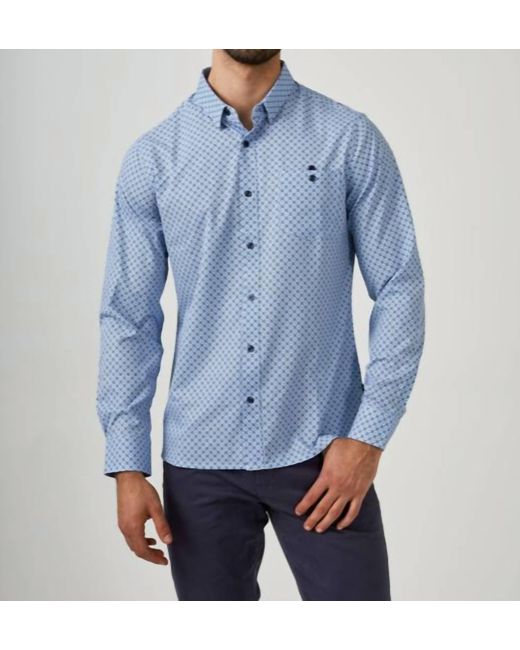 7 Diamonds Blue Faro Long Sleeve Shirt for men