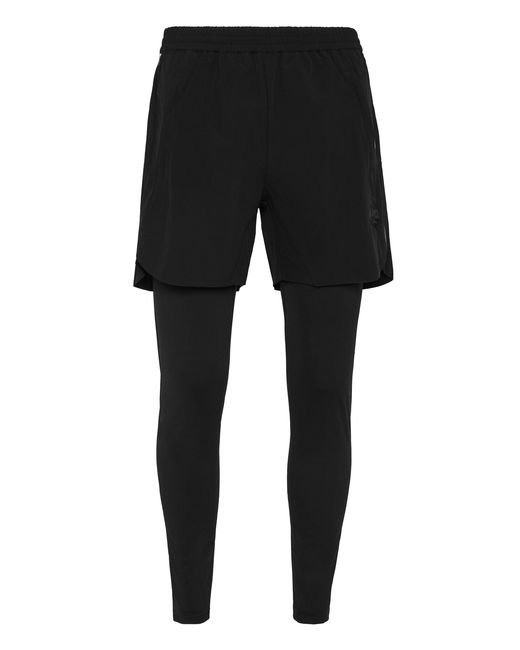 Philipp Plein Black Reflex Running Pants for men