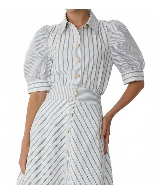 JS71 Gray Burke Button Front Blouse