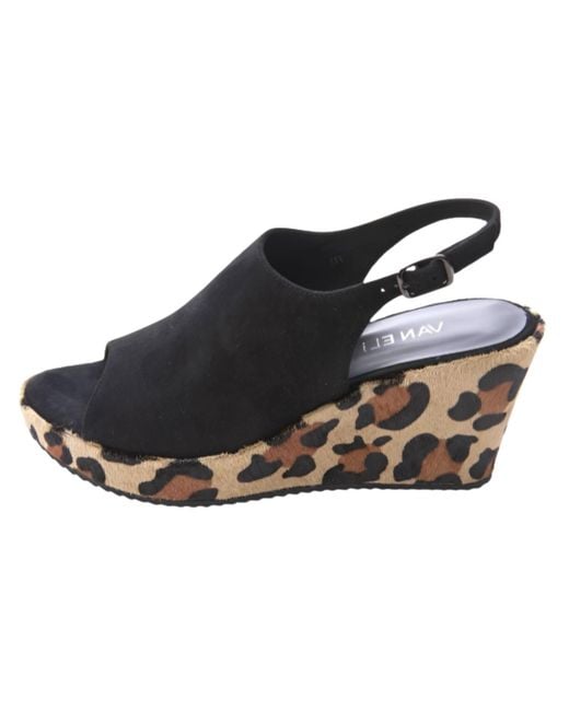 Vaneli Black Liza Wedge Sandals