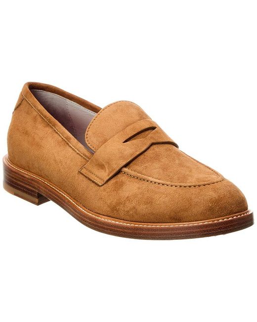 Isaia Brown Suede Loafer for men