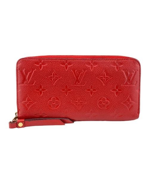 Louis Vuitton Red Zippy Leather Wallet (pre-owned)