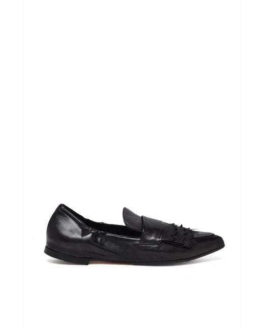 LORENA PAGGI Black Leather Pointed Flats