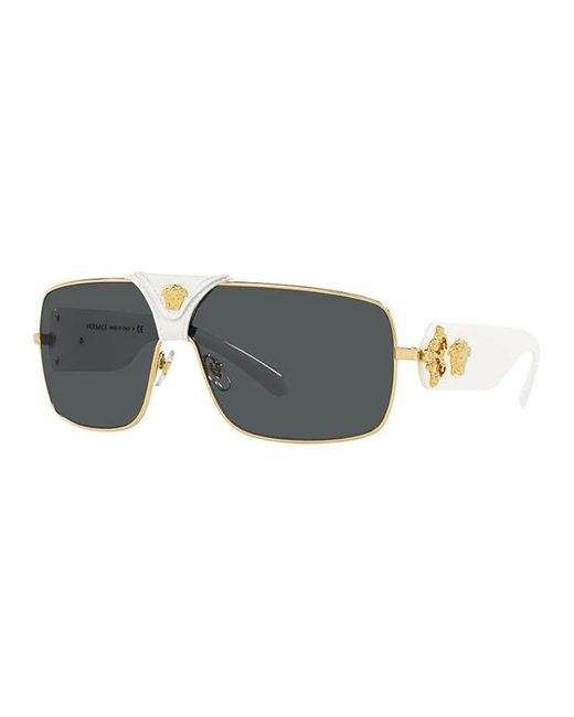 Versace Gray Sunglasses Rectangle Full Rim, Frame And Lens Ve2207Q134187 for men