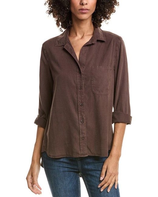 Bella Dahl Brown Shirt Tail Button Down