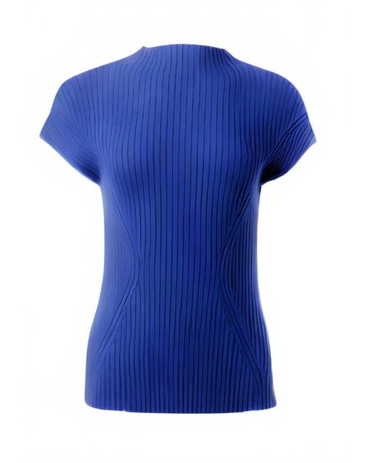 Iris Setlakwe Blue Cheminee Rib Top