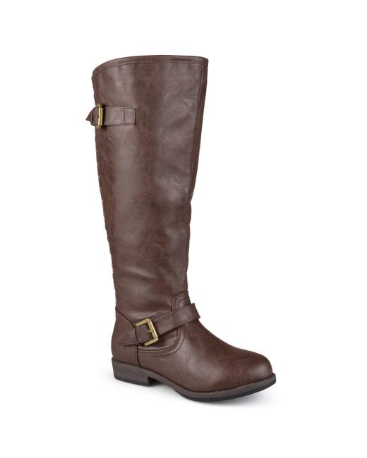 Journee Collection Brown Collection Wide Calf Spokane Boot