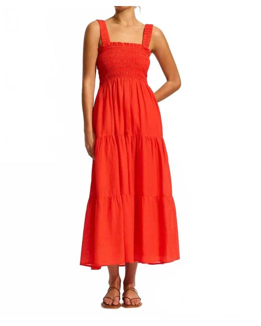 Seafolly Red Faithful Midi Dress