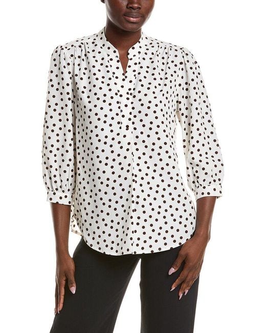 Anne Klein White Printed Blouse