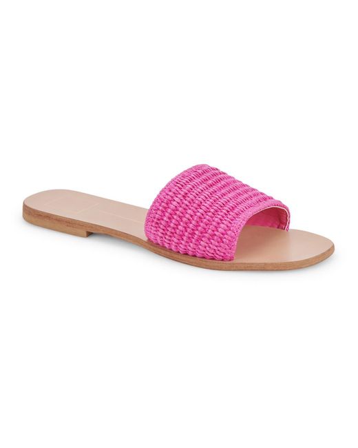 Dolce Vita Pink Belle Leather Open Toe Slide Sandals