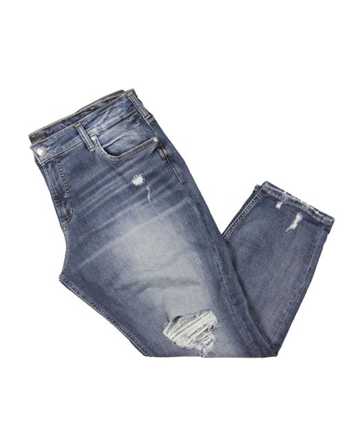Silver Jeans Co. Blue Plus Mid-rise Stretch Boyfriend Jeans