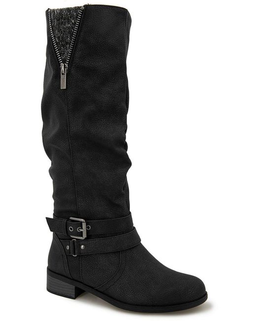 Xoxo Black Mayne Faux Leather Mid-calf Boots