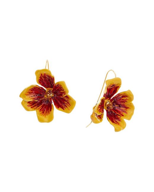 Oscar de la Renta Orange Fall 2023 14k Broken Tulip Earrings