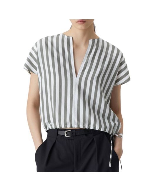 Closed Black Cropped Sleeve Top