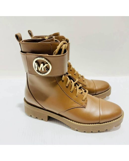 Michael Kors Women's Metallic Vegan Leather Combat Boots