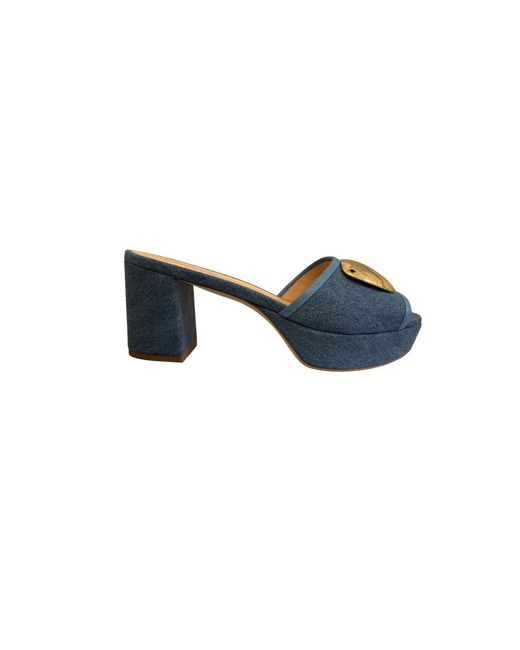 Rupert Sanderson Blue Merapi Denim Chrome