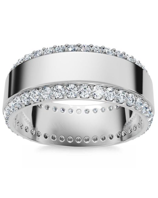 Pompeii3 Metallic 1Ct Diamond Wedding Ring 8Mm 14K Polished Band Lab Grown