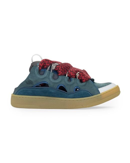Lanvin Blue Dark Curb Mules for men