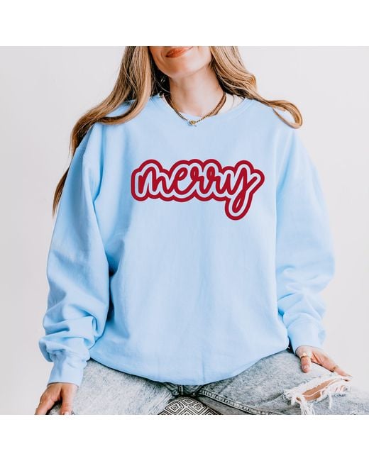 Simply Sage Market Blue Merry Outline Puff