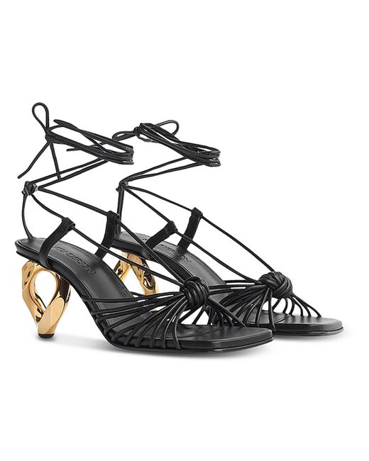 J.W. Anderson White Leather Knot Strappy Sandals