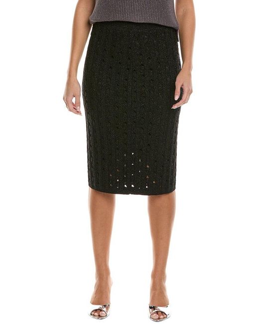 St. John Black Crochet Skirt