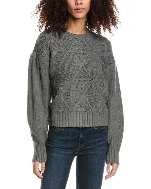 Splendid Gray Leonie Bobble Wool-blend Sweater