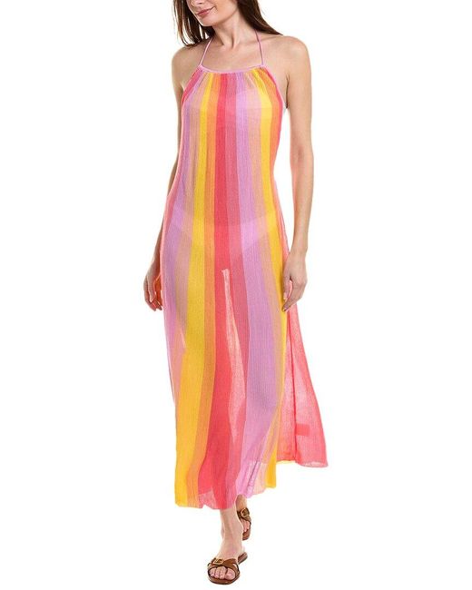 Shoshanna Pink Halter Knit Maxi Dress