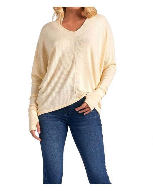 Elan Blue Batwing Thumb Top