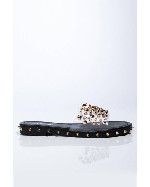 Cape Robbin White Inclination Snake Mule Slide Embellished Sandals