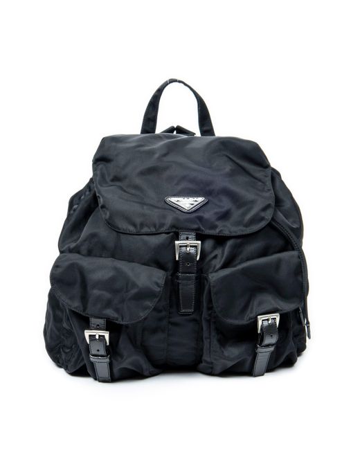 Prada Black Vintage Medium Double Pocket Backpack