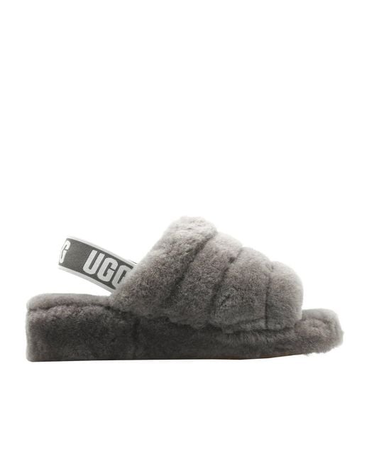 Ugg Gray Fluff Yeah Slingback Slippers