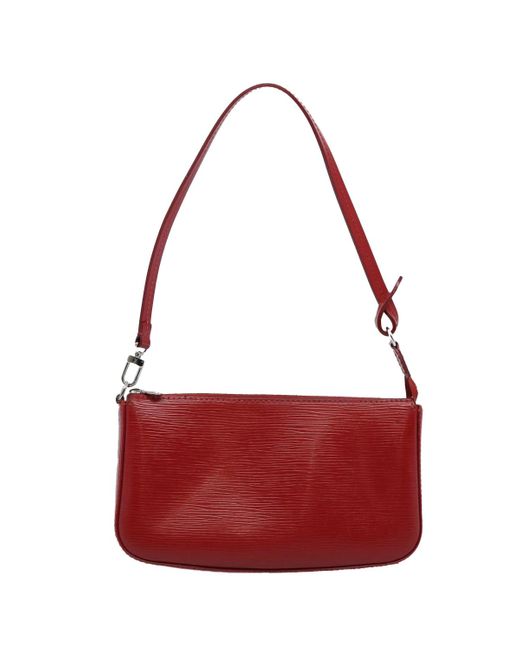 Louis Vuitton Red Pochette Accessoire Leather Shoulder Bag (pre-owned)