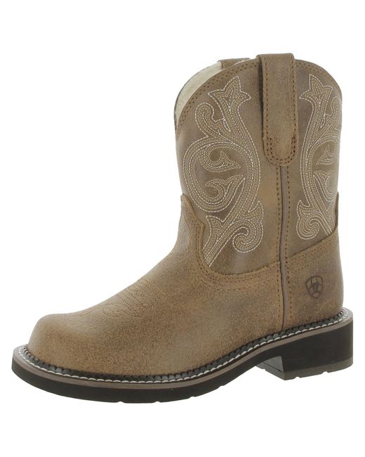 Ariat Brown Fatbaby Heritage Cozy Leather Round Toe Cowboy