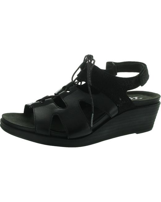 SAS Sedona Cut-Out Leather Wedge Sandals in Black | Lyst