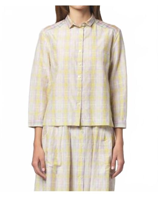 Raquel Allegra Natural Rodeo Blouse Sun Plaid Top