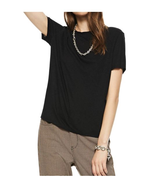 ON THIS DAY Black Linen-Blend Tee