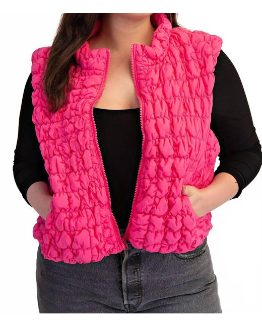 The Curve Pink Plus Size Quilted Puffer Vest