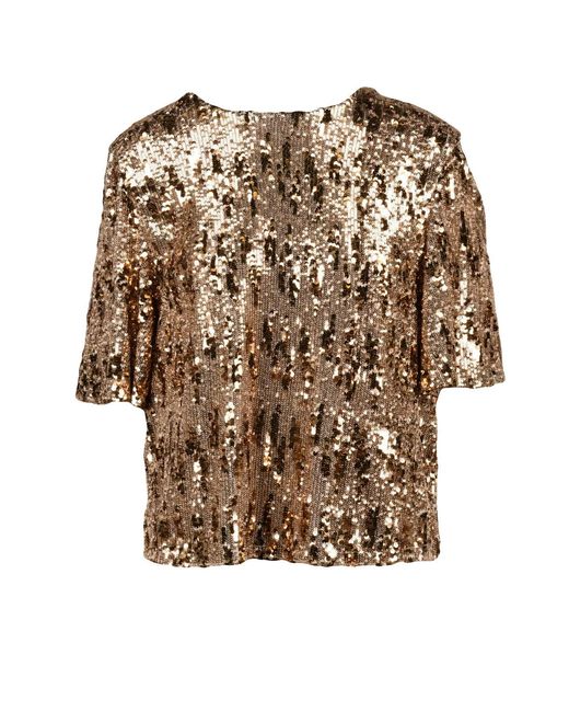 Aniye By Brown Sequin Cropped Top