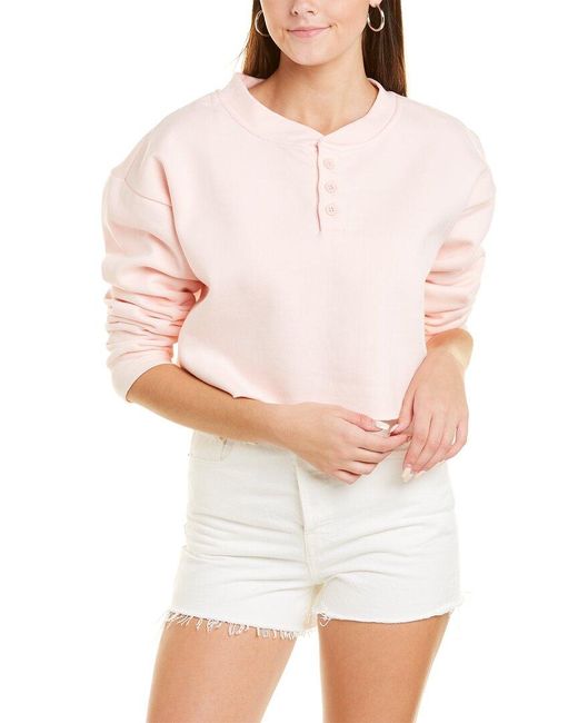 Vintage Havana Fleece Cropped Henley 