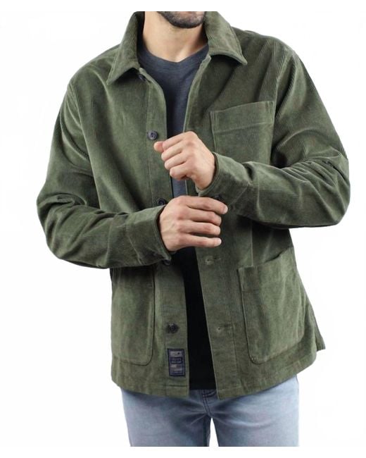 Jachs New York Green Stretch Corduroy Chore Coat for men