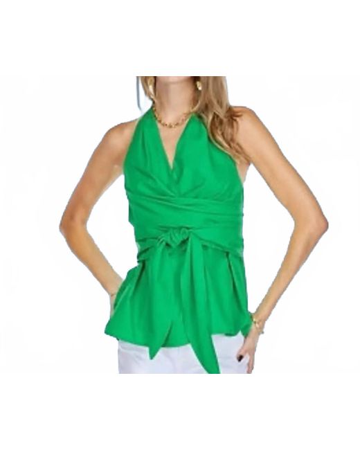J joy Green Wrap Halter Top